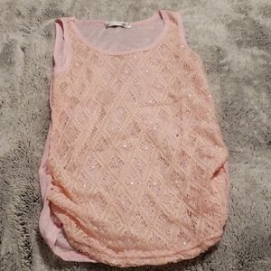Pink lace tank top
